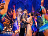 Jeremy Jordan as Jay Gatsby and Eva Noblezada as Daisy Buchanan and the cast of The Great Gatsby.